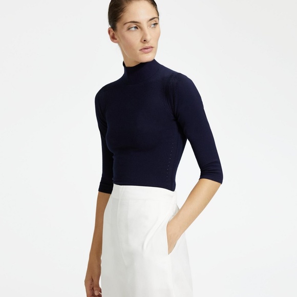 COPY - Blue Fitted Turtleneck Shell Navy - Picture 2 of 5